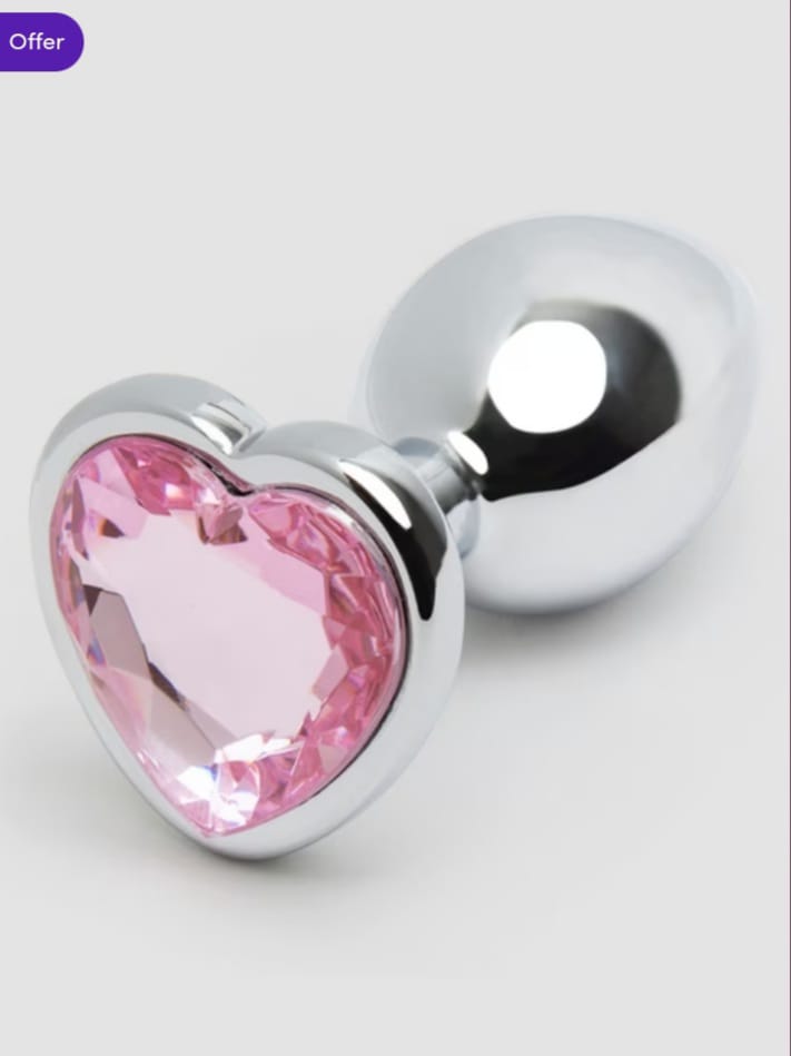 Lovehoney Jewelled Heart Metal Butt Plug 2.5 Inch